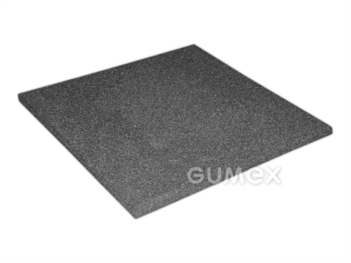 Elastischer glatter Sportbelag ELASTON-ELTEC, 20 mm, 500x500mm, voll, recycelter Gummi, grau, 